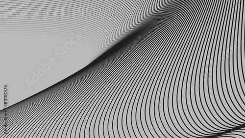 Black curve stripes lines abstract background for backdrop or presentation