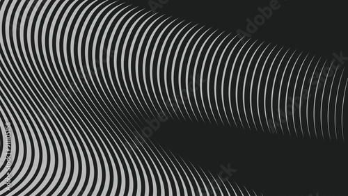 Black curve stripes lines abstract background for backdrop or presentation