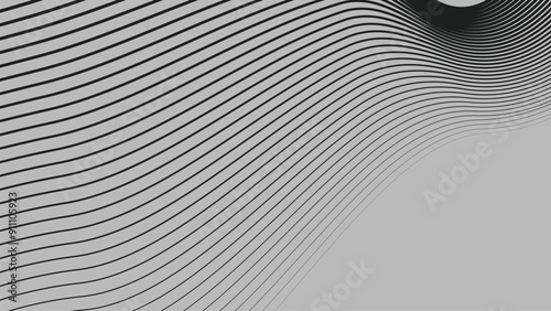 Black curve stripes lines abstract background for backdrop or presentation