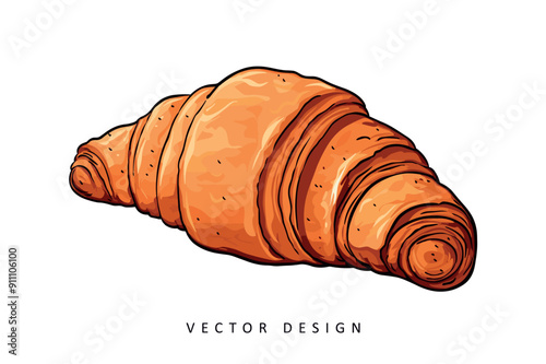 sweet tasty croissant vector design illustration