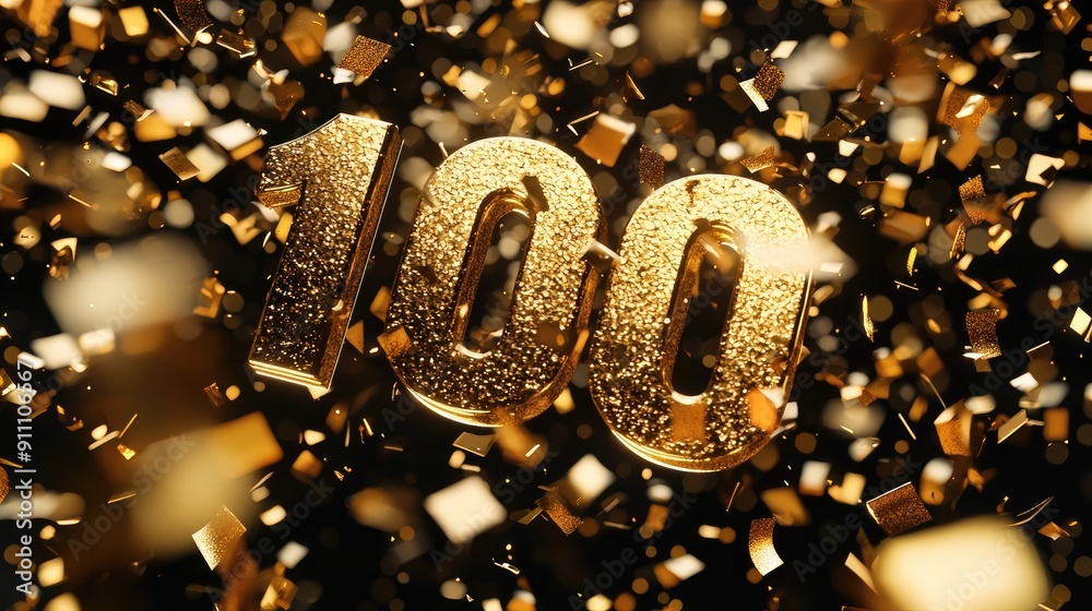 the number is 100. Selective focus the number is 100. Selective focus