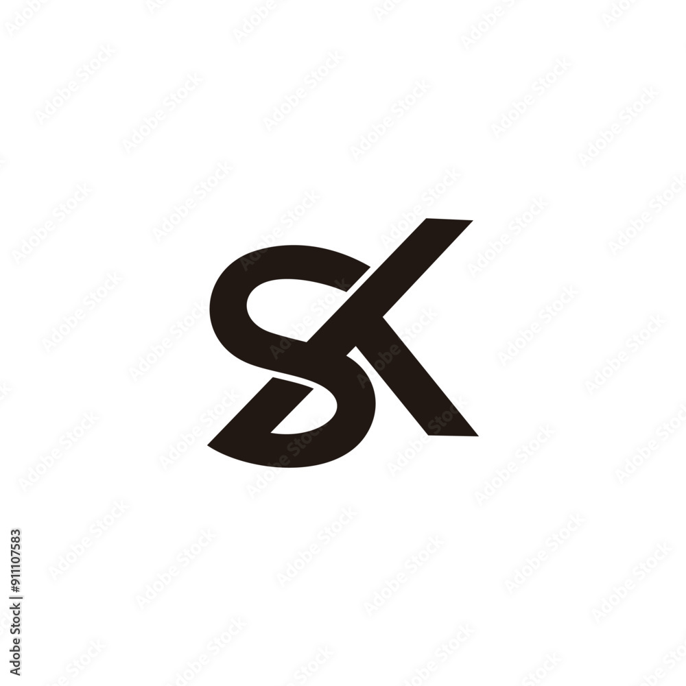 letter sk linked overlapping simple logo vector letter sk linked overlapping simple logo vector