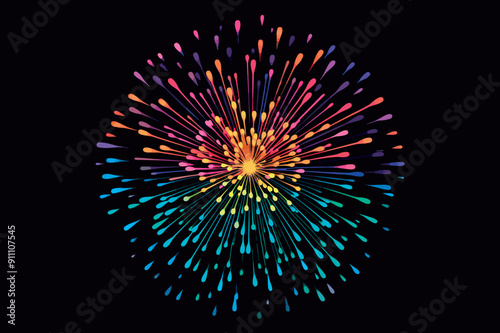 colorful firework isolated vector design illustration