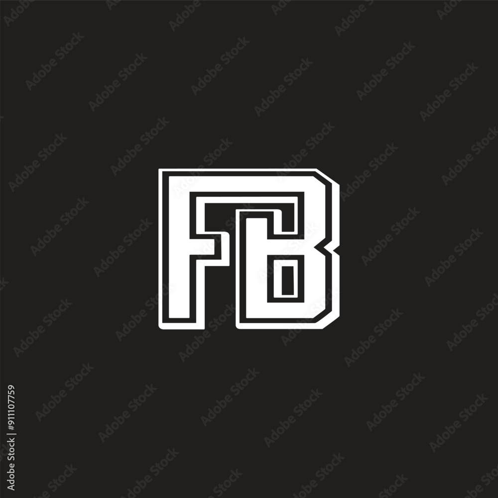 letter fb simple stripes outline logo vector letter fb simple stripes outline logo vector