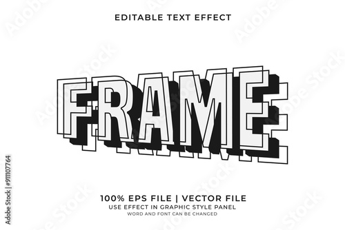 3D Wireframe Text effect editable vector