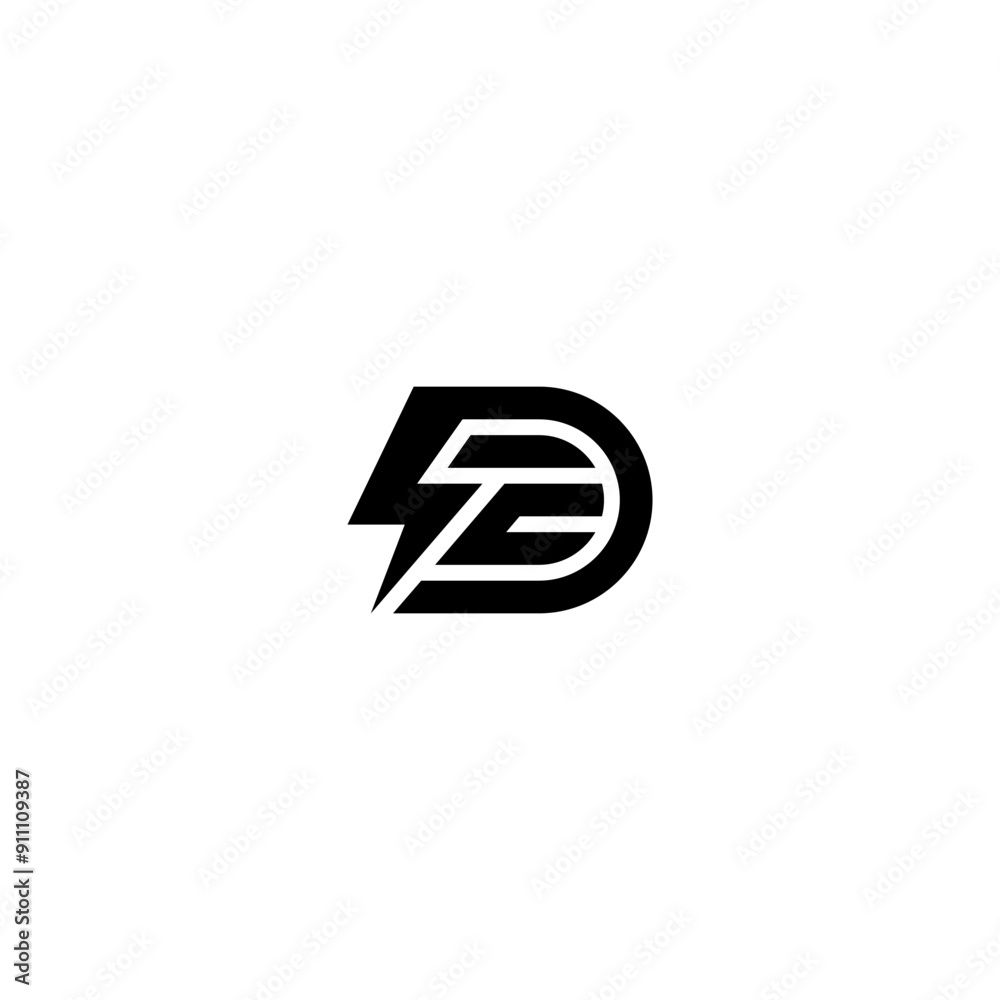 Obraz premium DE electrical initials vector logo. modern, simple, clear and bold, suitable for the electrical, lighting, technology, media and other industries