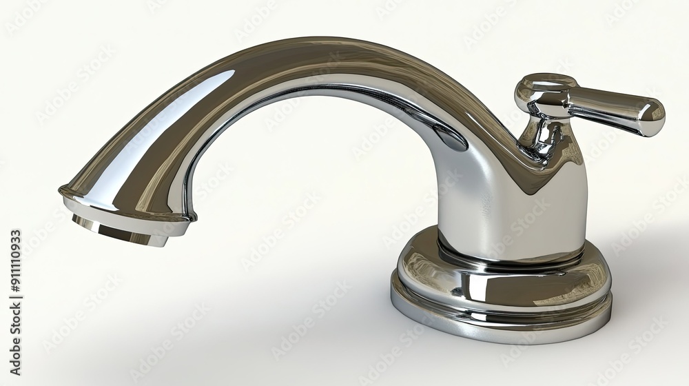 Shiny Chrome Faucet Ready for Installation in Modern Kitchen Shiny Chrome Faucet Ready for Installation in Modern Kitchen