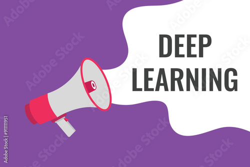deep learning button, banner, label, template for website. deep learning text with colorful megaphone icon

