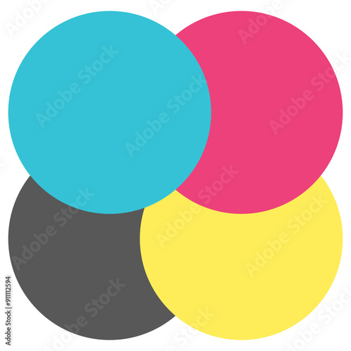 CMYK Icon in Flat Style
