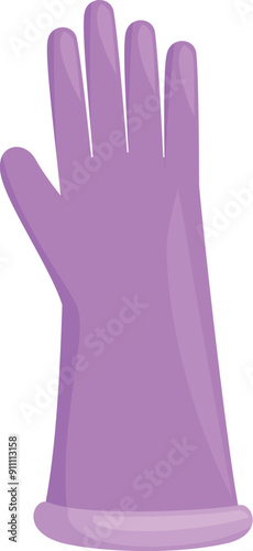 Single purple cleaning glove is depicted standing upright, suggesting its readiness for household tasks or professional cleaning