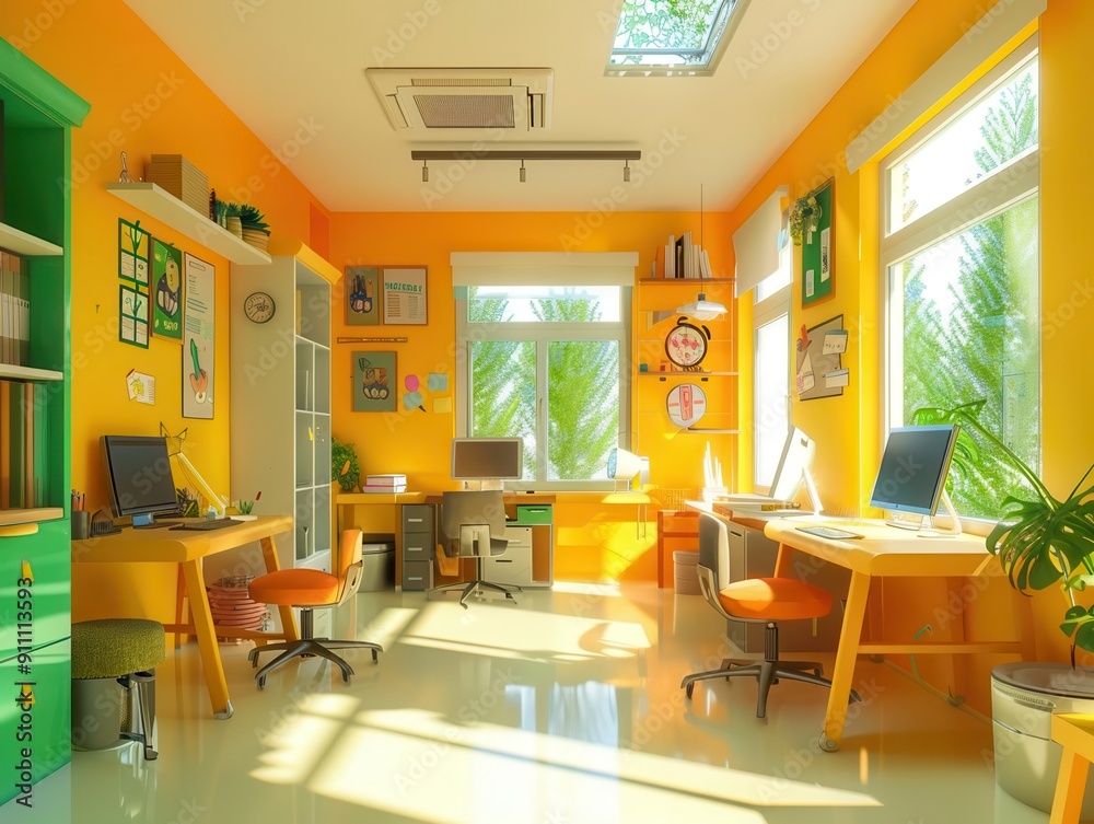 38 Playful art class flat design quirky perspective anime theme 3D render Complementary Color Scheme 38 Playful art class flat design quirky perspective anime theme 3D render Complementary Color Scheme