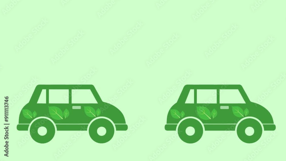 Green Eco Car Sustainability Automotive. Animation, backdrop for intro, party, television programme, presentation, Seamless loop. Circular Animation Green Eco Car Sustainability Automotive. Animation, backdrop for intro, party, television programme, presentation, Seamless loop. Circular Animation