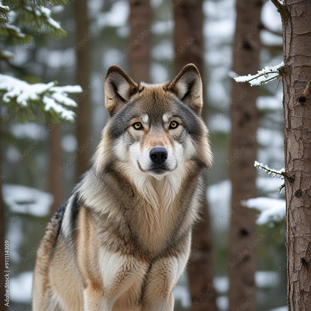 Obraz premium wolf in snow