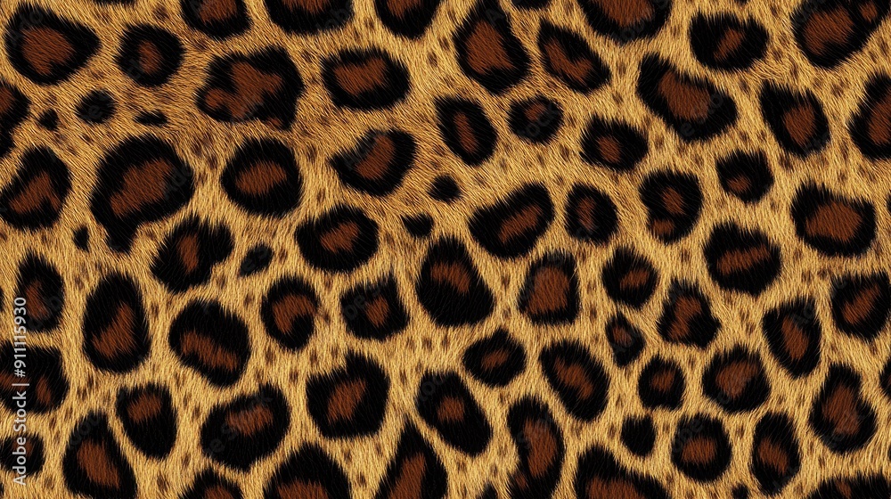 Detailed Close-Up of a Leopard Pattern on Textile Fabric Under Natural Light Detailed Close-Up of a Leopard Pattern on Textile Fabric Under Natural Light