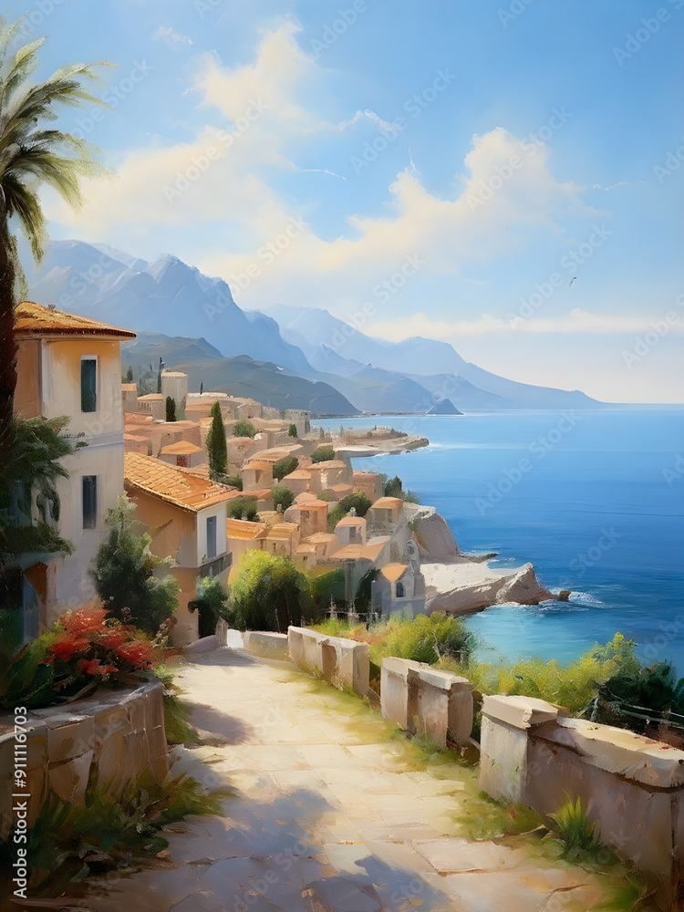 Obraz premium view of the city of the region sea
