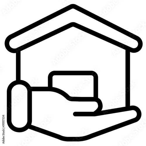 Estate Agent Icon in Line Style