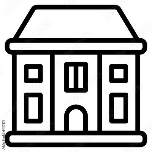 Mansion Icon in Line Style