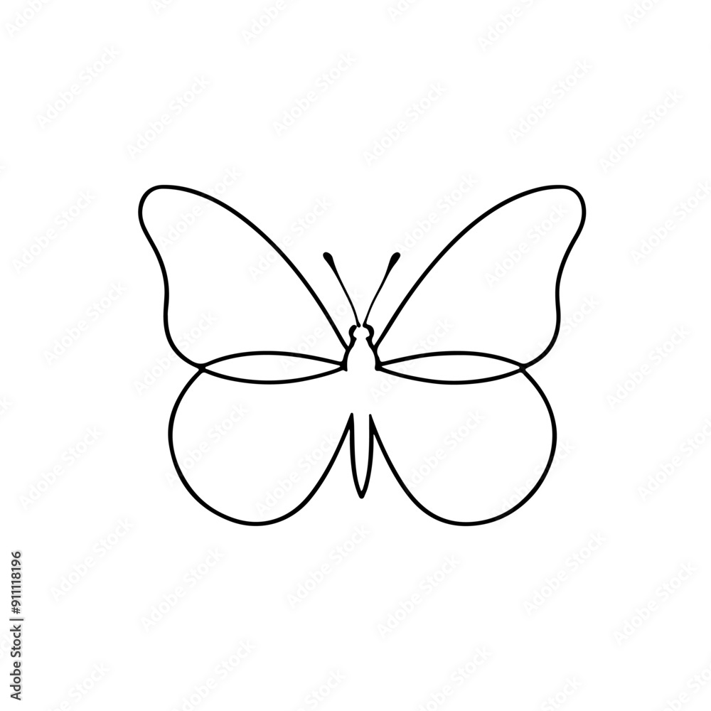 Butterfly One Line Drawing. Butterfly Drawing Continuous Single Line Art Trendy Style Isolated on White Background. Vector EPS 10. Butterfly One Line Drawing. Butterfly Drawing Continuous Single Line Art Trendy Style Isolated on White Background. Vector EPS 10.