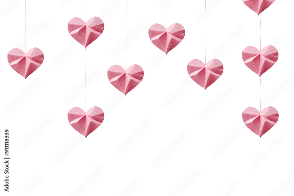 Dangling Pink Hearts Enchantment on White or PNG Transparent Background. Dangling Pink Hearts Enchantment on White or PNG Transparent Background.