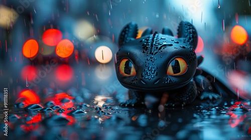 Toothless in the Rain photo