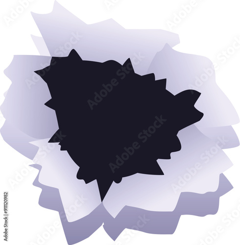 Bullet hole is ripping through multiple layers of paper