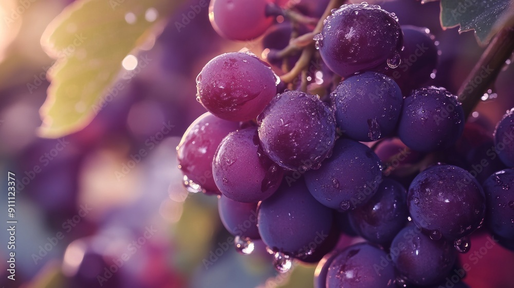 Close-up of Dewy Purple Grapes Close-up of Dewy Purple Grapes