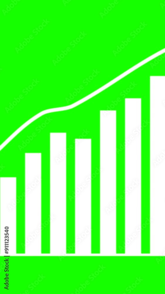 Growth graph on green screen background. Economic progress chart. Bar infographic. Statistics and data analysis. Profit concept. Analysis graph for investment, currency, money or companies Growth graph on green screen background. Economic progress chart. Bar infographic. Statistics and data analysis. Profit concept. Analysis graph for investment, currency, money or companies