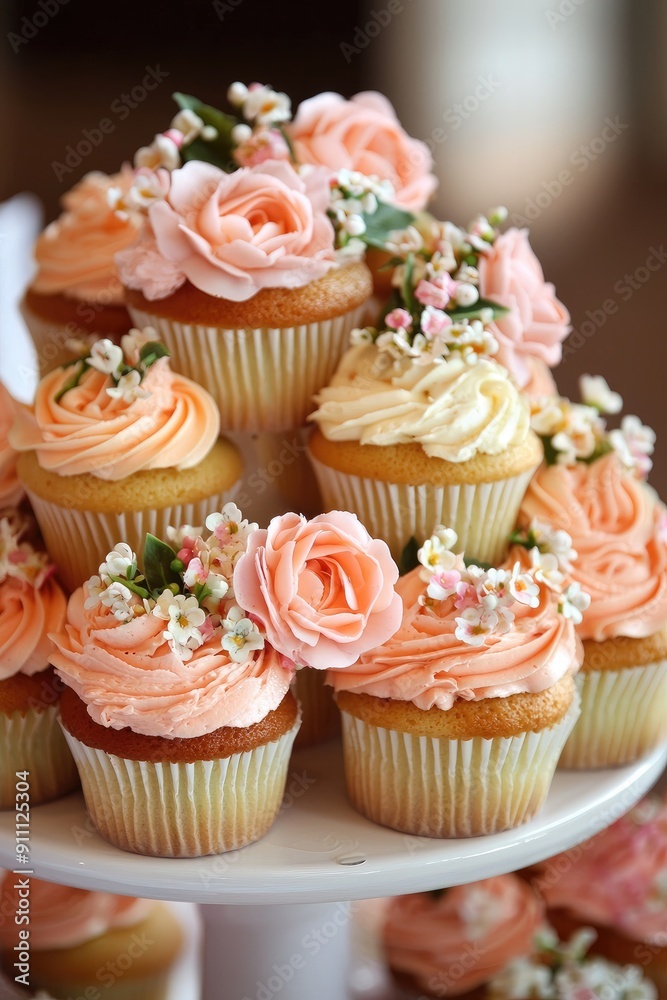 the cupcakes are beautiful. Selective focus