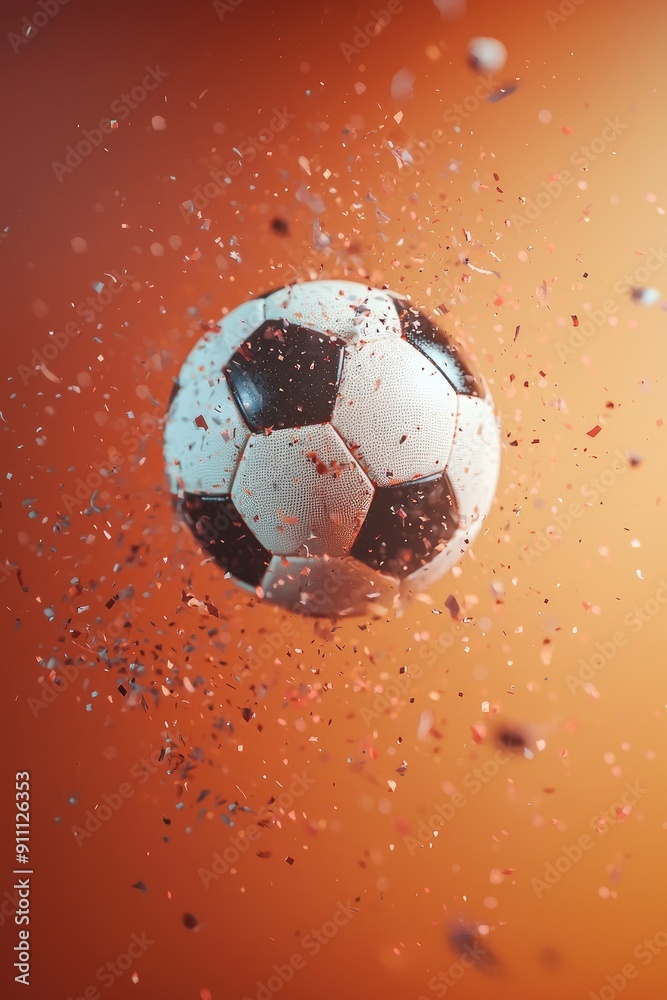 Fototapeta premium the soccer ball is flying. Selective focus