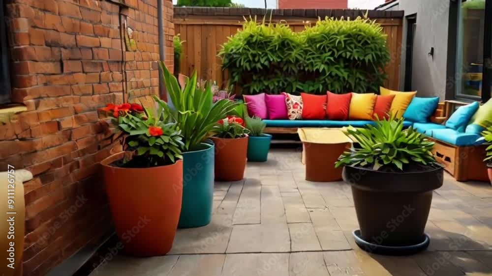 pots in the garden pots in the garden
