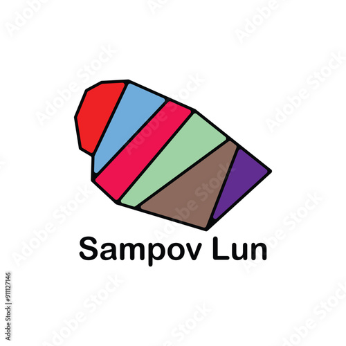 Sampov Lun map. vector map of Cambodia Country colorful design, illustration design template on white background photo