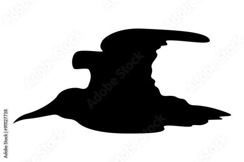 Silhouette of a Bird in Flight for Design Decoration