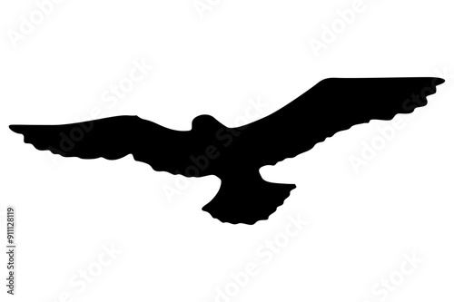 Silhouette of a Bird in Flight for Design Decoration