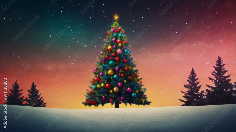 Obraz premium Christmas tree toy in the form of a house on a branch. Christmas mood background. Vacation atmosphere. Comfort hyuge concept cozy. Family budget Mortgage buying real estate