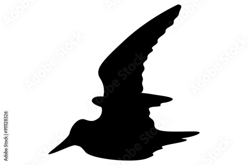 Silhouette of a Bird in Flight for Design Decoration