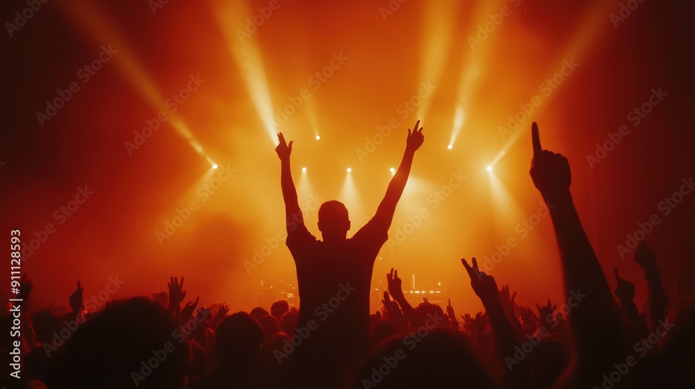 Capture the electrifying energy of a live concert with vibrant lights and enthusiastic fans. Perfect for music events, promotions, or entertainment media. Capture the electrifying energy of a live concert with vibrant lights and enthusiastic fans. Perfect for music events, promotions, or entertainment media.