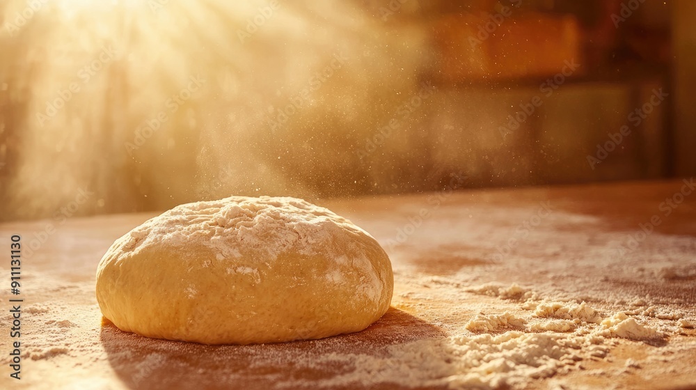 close up of the dough on the table. Selective focus close up of the dough on the table. Selective focus