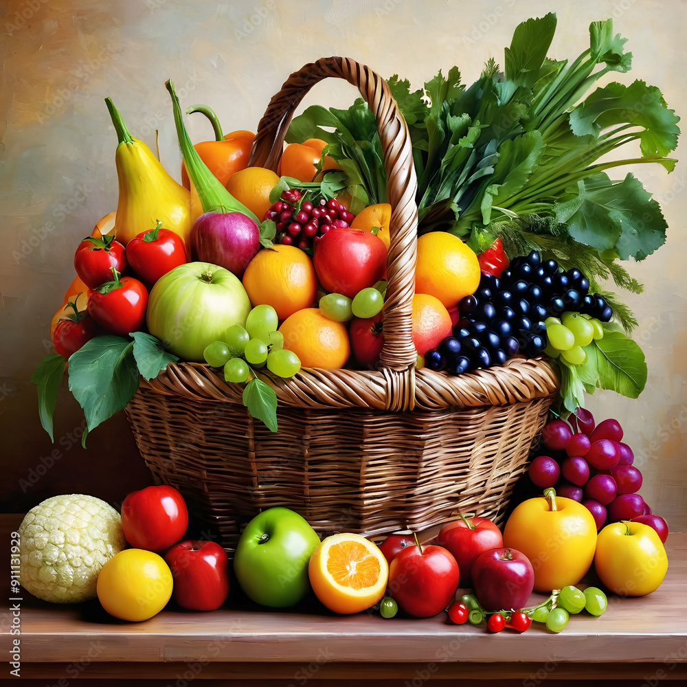 fruits and vegetables in basket fruits and vegetables in basket