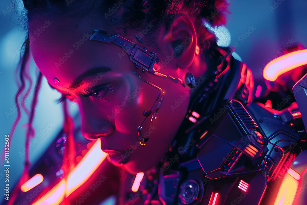 Robot cyborg humanoid helper in activities of daily life routine living with people, Generative AI Robot cyborg humanoid helper in activities of daily life routine living with people, Generative AI