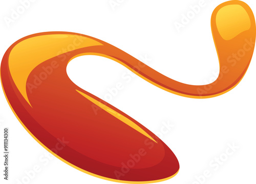 Flowing caramel sauce forming a delicious and inviting shape