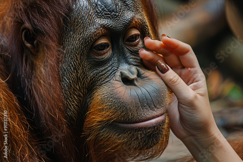 Portrait of funny exotic tropical animal in jungle generative AI photo