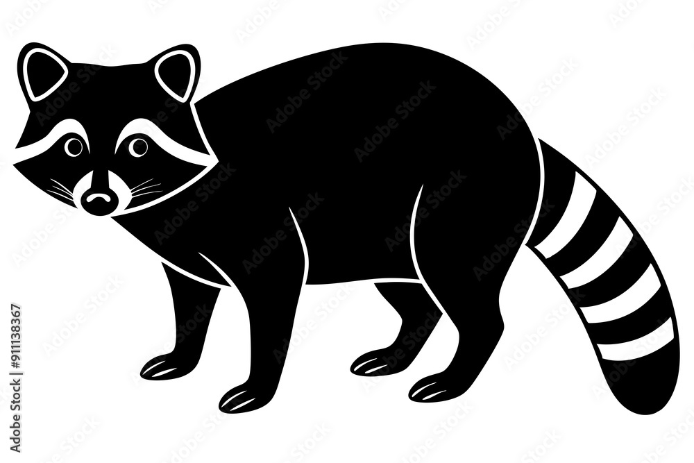 raccoon Silhouette, black raccon vector art raccoon Silhouette, black raccon vector art