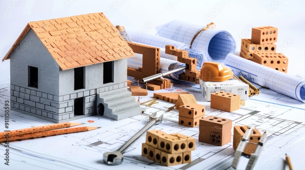 Architectural Model Home Design with Blueprint Architectural Model Home Design with Blueprint