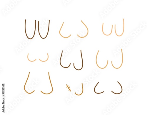 Photography pattern female breast types diversity, nudity body sexuality, positive