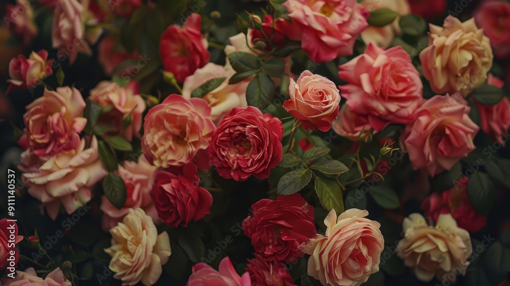 Close up view of blooming roses Close up view of blooming roses