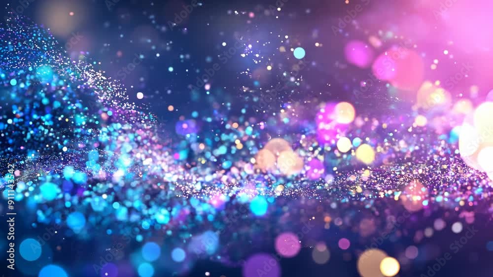 Colorful bokeh lights abstract background. Night party. Blurred shiny glitter particles backdrop. Defocused light. Festive sparkle effect. Magical and dreamy. Colorful bokeh lights abstract background. Night party. Blurred shiny glitter particles backdrop. Defocused light. Festive sparkle effect. Magical and dreamy.