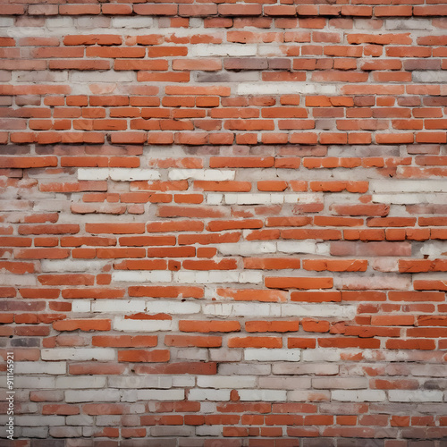 Grunge  Red brick walls Seamless pattern. Realistic brick textures collection.