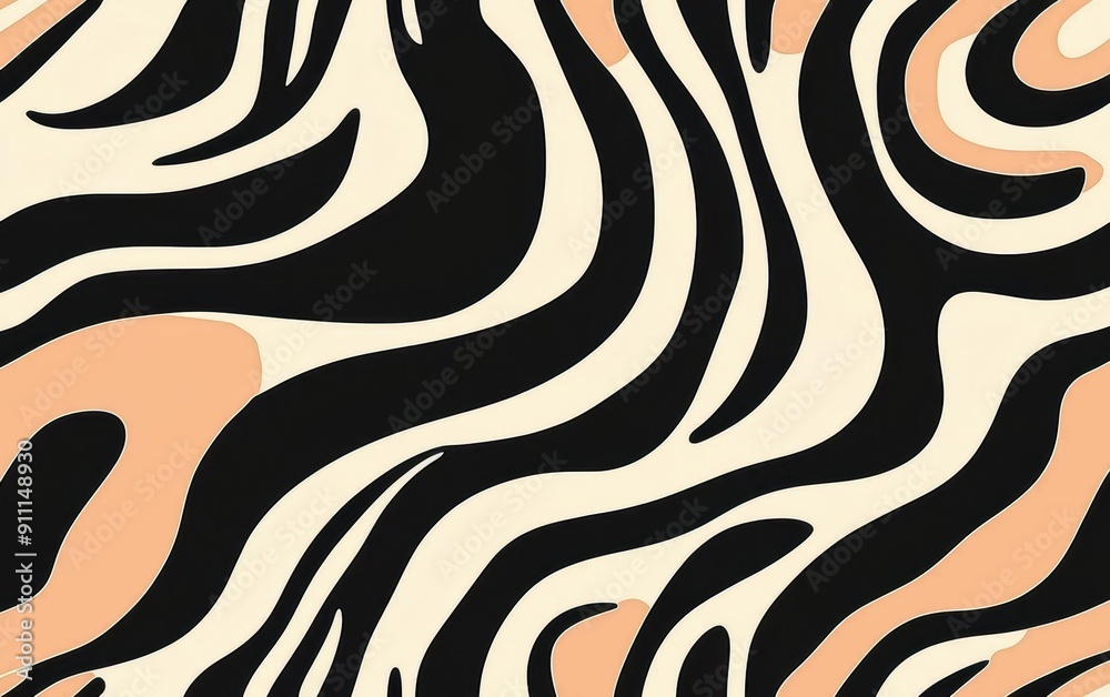 Abstract Zebra Pattern with Beige and Black Color Scheme Abstract Zebra Pattern with Beige and Black Color Scheme