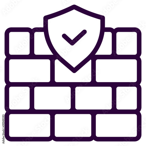 Firewall Icon in Line Style