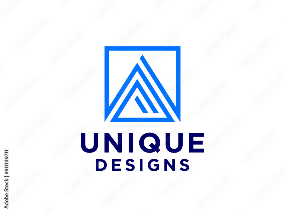 Naklejka premium Abstract Letter A Logo. Geometric Shape Triangle Line. Flat Vector Logo Design Template Element.